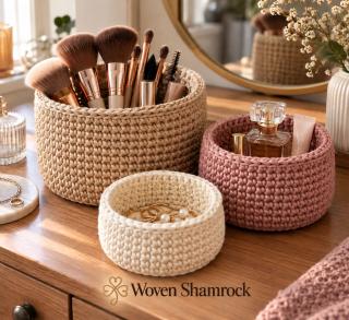 Crochet Mini Basket Organizer Set